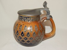 Richard Riemerschmid  Keramik Krug mit Zinndeckel  MERKELBACH / Goebel  Replike