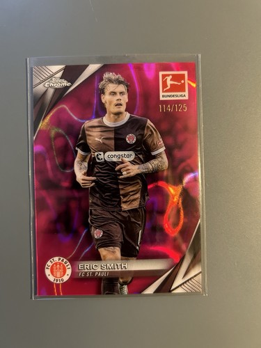 2024-25 Topps Chrome Bundesliga Eric Smith #85 Pink Lava Refractor /125