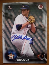 2016 Bowman Draft  #BD-49 Brett Adcock 1st Bowman IP AUTO Houston Astros