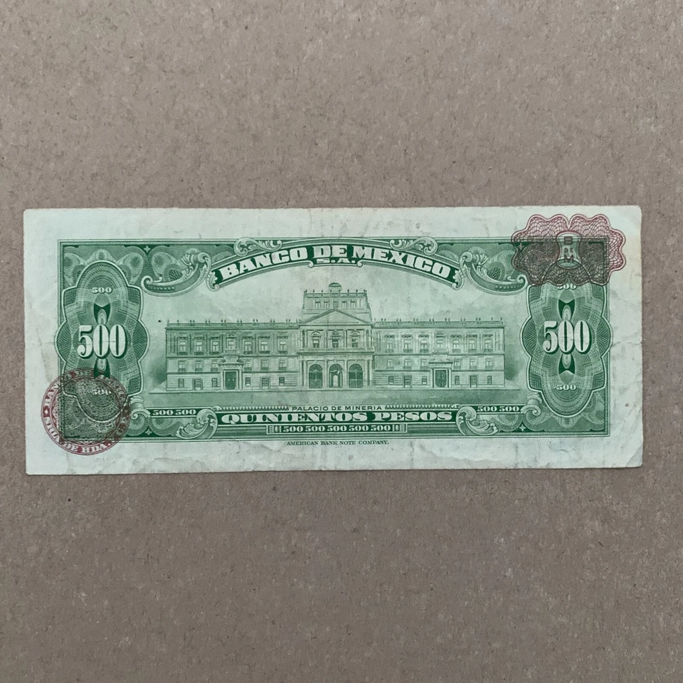 🇲🇽 Billete de 500 pesos de México 1978 en estado bastante bueno moneda mexicana American BC Foto 3 de 4