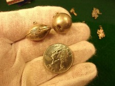 61 of 140, PAIR OF VTG STERLING SILVER CHARMS - "J.F." MONO FOOTBALL BASEBALL