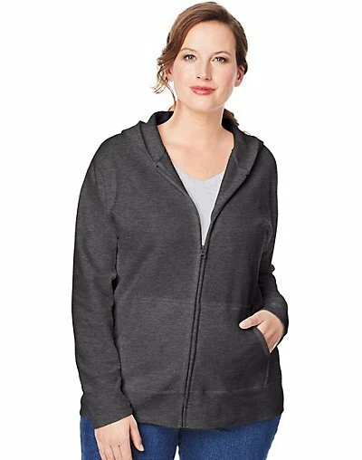 Hanes Just My Size EcoSmart Women's Full-Zip Fleece Hoodie (Plus )