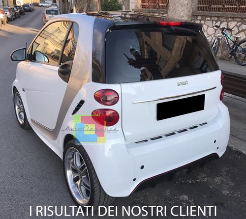 SMART ForTwo 451 Restyling 2012-2015 SPOILER DIFFUSORE POSTERIORE NERO LUCIDO - Foto 6 di 17
