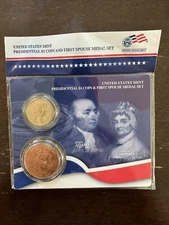 U.S. Mint Presidential $1 Coin and Spouse Medal Set: John & Abigail Adams