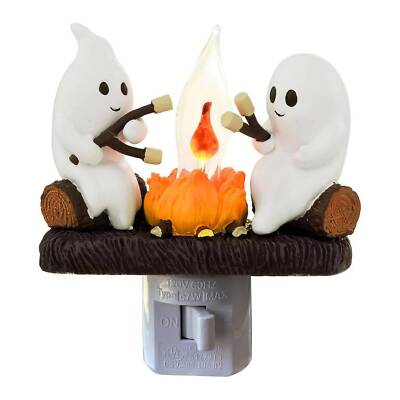 Ghost Campfire Night Light Halloween Ghost Campfire Flickering Nightlight Plug