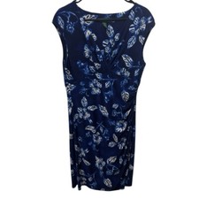 Lauren Ralph Lauren Tropical Blue Floral Dress Size 14