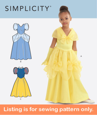 SEWING PATTERN Girls Halloween Costume - Snow White Belle Cinderella Dress 10657 | eBay SEWING PATTERN Girls Halloween Costume - Snow White Belle Cinderella Dress 10657 | eBay