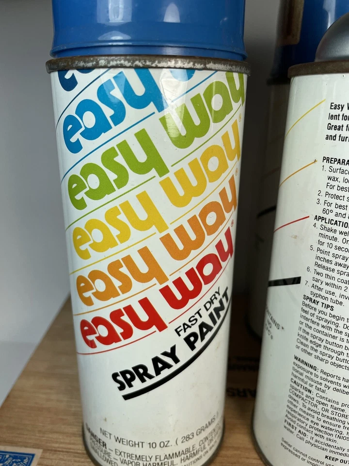 Vintage Easy Way Spray Paint Astro Blue Swift Red 4 cans total - Image 4 of 4