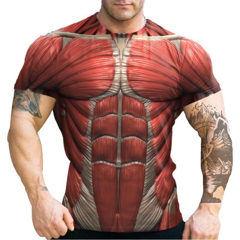 Ripped Muscles Red, six pack, chest t-shirt' Men's T-Shirt