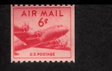 1949 6c DC-4 Skymaster, coil  U.S. Air Mail Scott C41 MNH