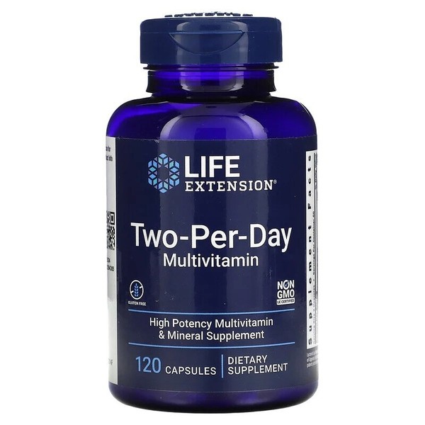 MULTIVITAMINICO LIFE EXTENSION Two-Per-Day 120 caps. High Potency, EL MEJOR