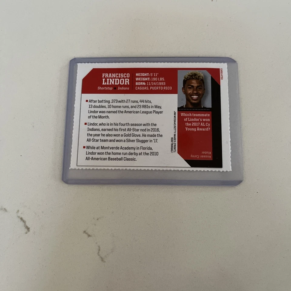 FRANCISCO LINDOR 2018 Sports Illustrated SI For Kids #750 Cleveland Indians Mets - Image 2 of 2