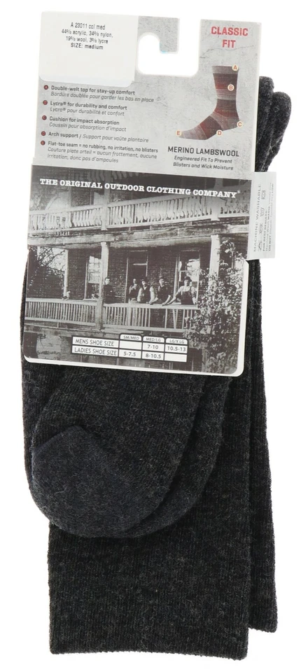 Calcetines Woolrich Gris Carbón Damas Heritage Lana de Cordero Merino Calcetines Diarios Foto 2 de 4