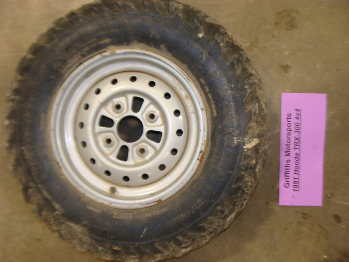 1991 HONDA TRX300 FWM 4x4 Fourtrax OEM front wheel rim tire 25x8