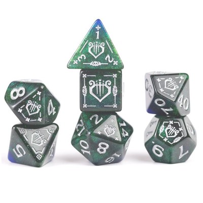 Polyhedral RPG Sets Blue and Turquoise D&D Adventure Dice - Bard - Blue