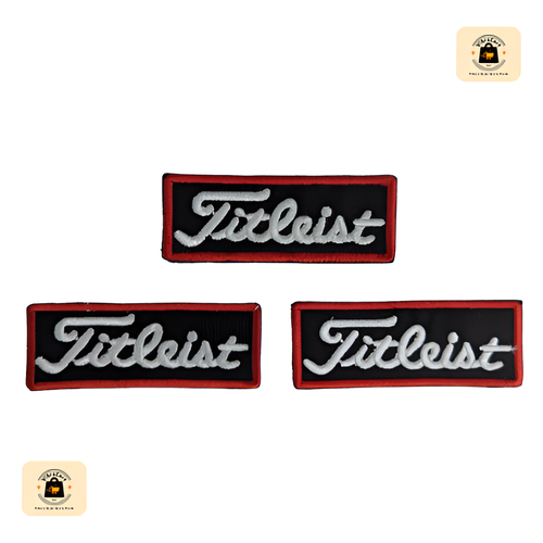 Pack of 3 Golf Style Embroidered Patches 3” x 1” Iron-On Badges for Hats, Jacket - Picture 3 of 8