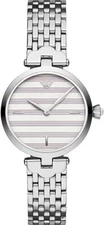 NEW EMPORIO ARMANI AR11195 ARIANNA SILVER TONE STRAP WATCH -2 Y WARRANTY