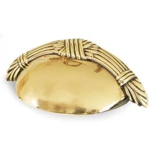 Alno A882-3-PB/NL Ribbon & Reed 3" Cup Pull Unlacquered Brass