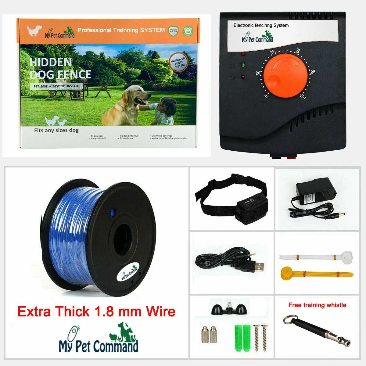 Electric Dog Fence System Hidden Waterproof Rechargeable Pet Containment Dogs
Opens in a new window