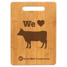 Personalized 13 3/4″ x 9 3/4″ Bamboo Rectangle Cutting Board