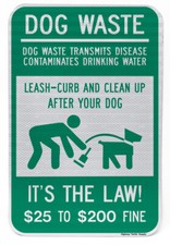 Dog Poop Pick Up Sign  12"x18"  3M Engineer Grade prismatic Reflective 