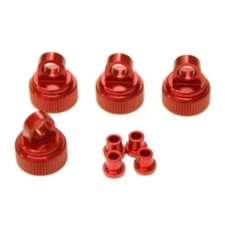 NEW STRC Alum. Shock Caps (4) with Shock Bushings :Traxxas 4Tec 2.0 Red