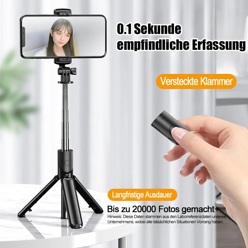 Smartphone Handy Selfie Stick Bluetooth Stativ Teleskop Stange mit Fernbedienung - Bild 4 von 4