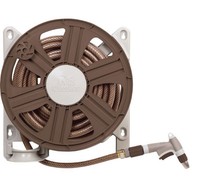100-ft Capacity Brown Plastic Manual Slim Side Wall-mount Garden Hose Reel 100-ft Capacity Brown Plastic Manual Slim Side Wall-mount Garden Hose Reel