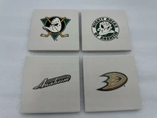 Anaheim Ducks NHL Hockey Exclusive Team Logo Set Of 4 Clay Coasters Limited New