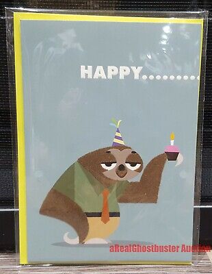 Official Disney Zootopia Flash Embossed Fuzzy Birthday Greeting Card New in Bag