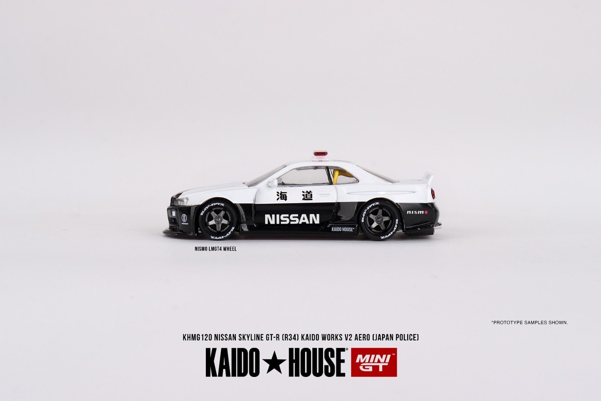 ミニカー Kaido House LTD EDN R34 skyline police Mini GT Nissan Skyline GT-R R34 RHD 