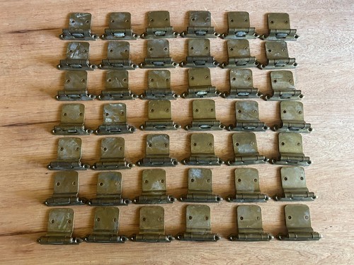 Amerock Cabinet Hinge Salvaged Lot Of 42 Brass Tone Self Closing Vtg No Screws