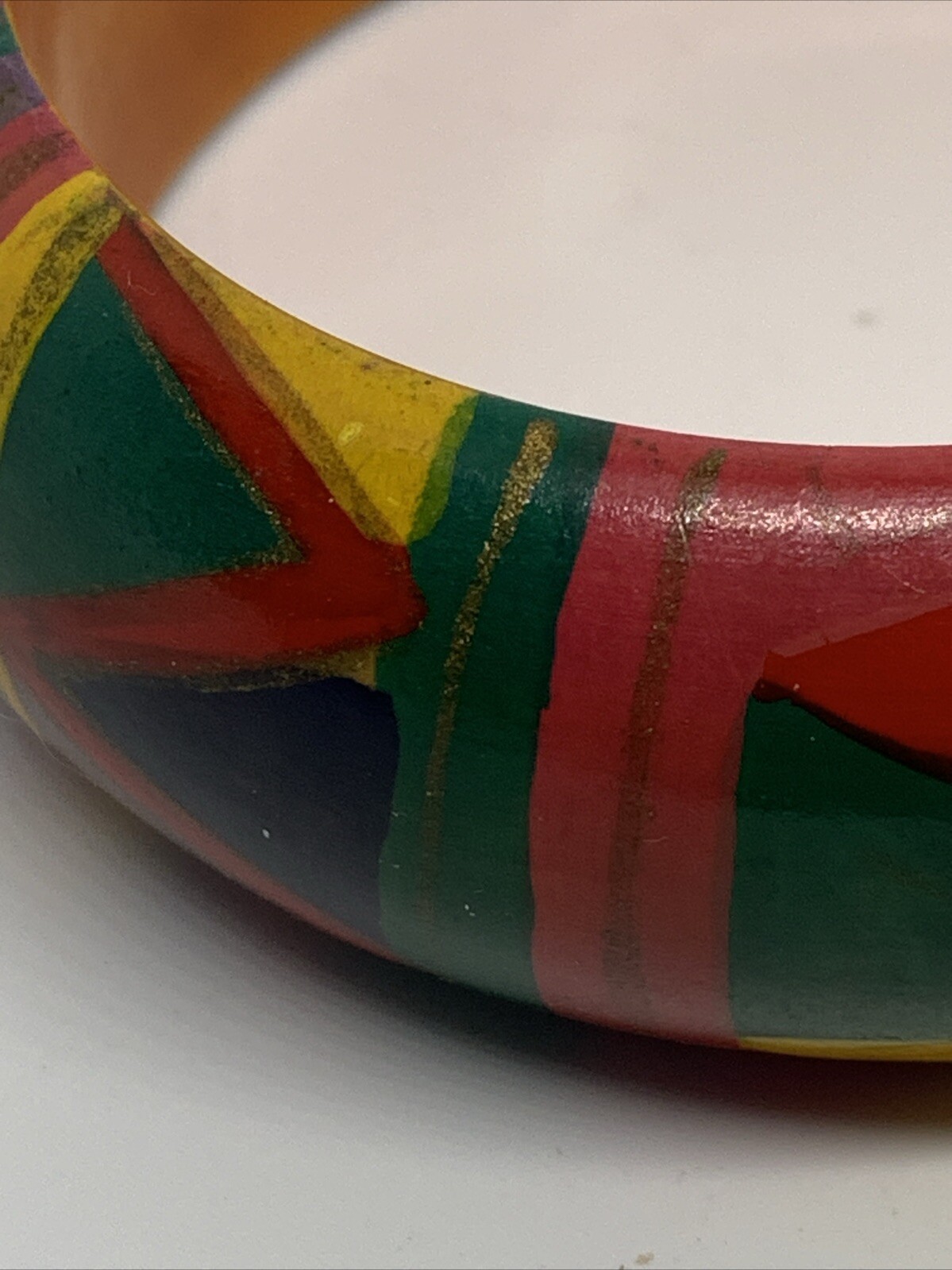 Statement wooden bangle lightweight bracelet Retr… - image 5