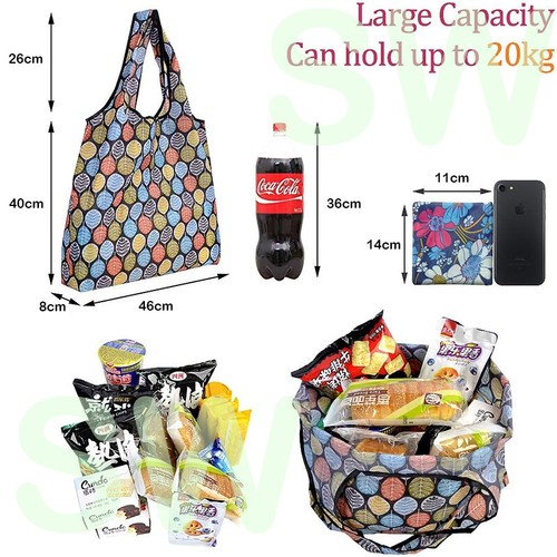 Nylon Reusable Foldable Recycle Grocery Shopping Carry Bags Tote Handbags Eco AU - Picture 2 of 64