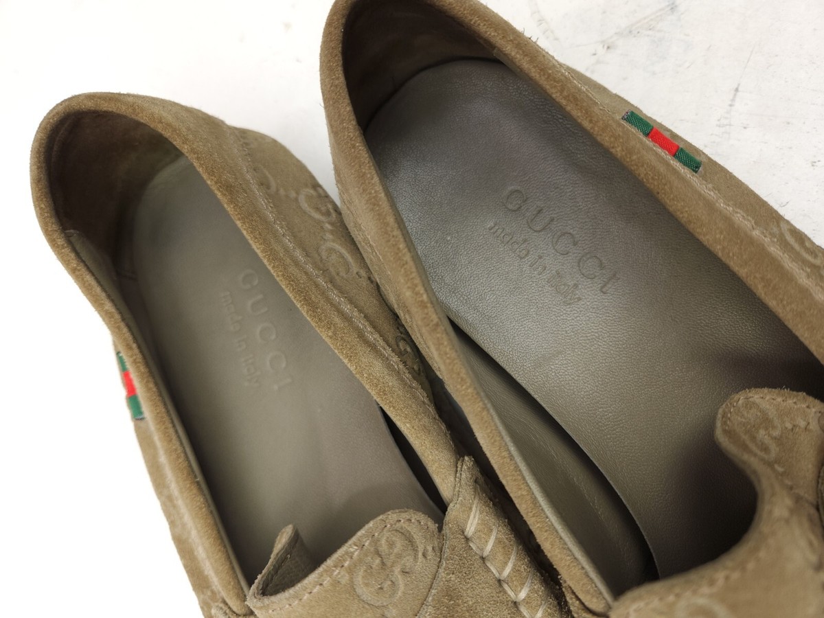 Gucci Guccissima Suede Embossed GG Beige Driving Loafers Size 8.5 US 9-9.5 Gucci Men main image 3