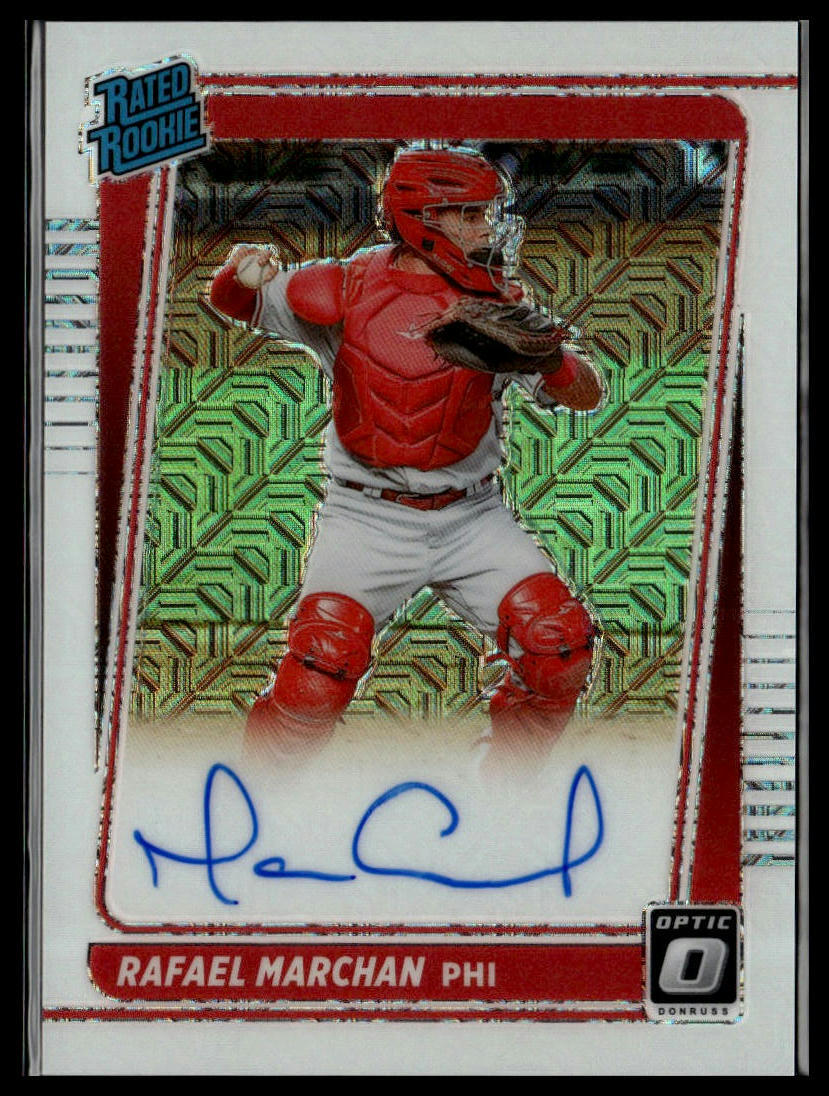 2021 Donruss Optic #RRS-RA Rafael Marchan Rated Rookie Auto White Mojo #/99