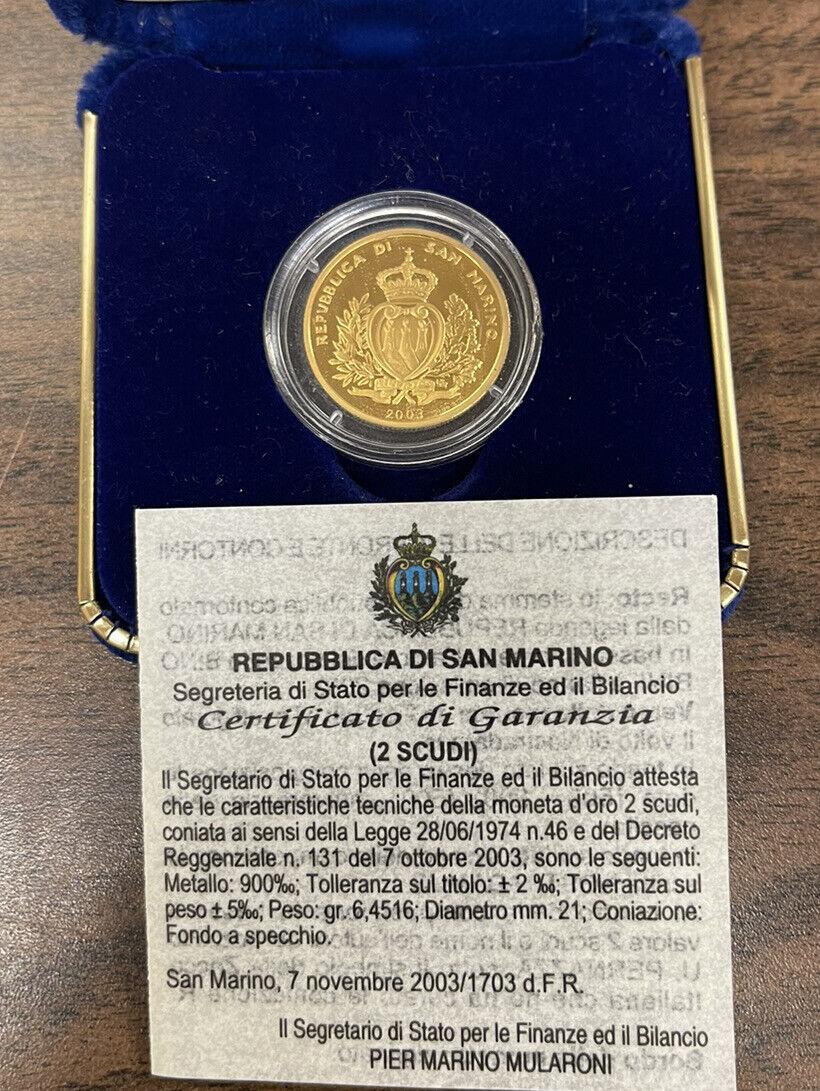 2003 San Marino 2 Scudi Gold - Nostradamus