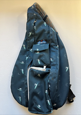 Kavu Rope Bag Surfer Theme Sling Bag Blues Greens Crossbody  display picture 2