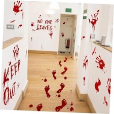 Halloween Floor Stickers, Bloody Footprint Handprint Decorations Style 1 