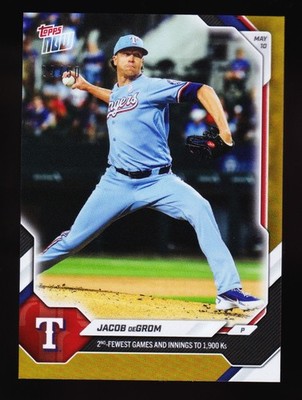Jacob DeGrom Rangers 1900th K vs Cubs Seiya Suzuki 2026 Topps Now 188 Gold 29/50