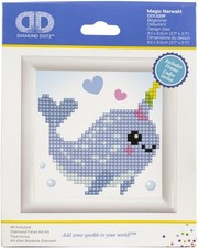 Diamond Dotz Diamond Art Kit with Frame 3"X3"-Magic Narwahl