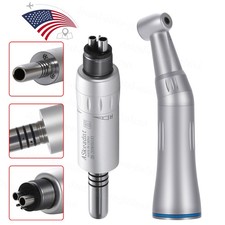 Dental Slow Low Speed Handpiece Push Contra Angle NSK Style Air Motor 4 Holes US