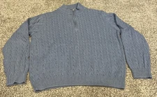 Men’s Size XXL IZOD Blue Quarter Zip Pullover Sweater 