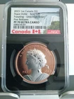 2023 1oz. Canada S$1 Peace Dollar Rose Gilt Pulsating Ultra High Relief NGC PF70
