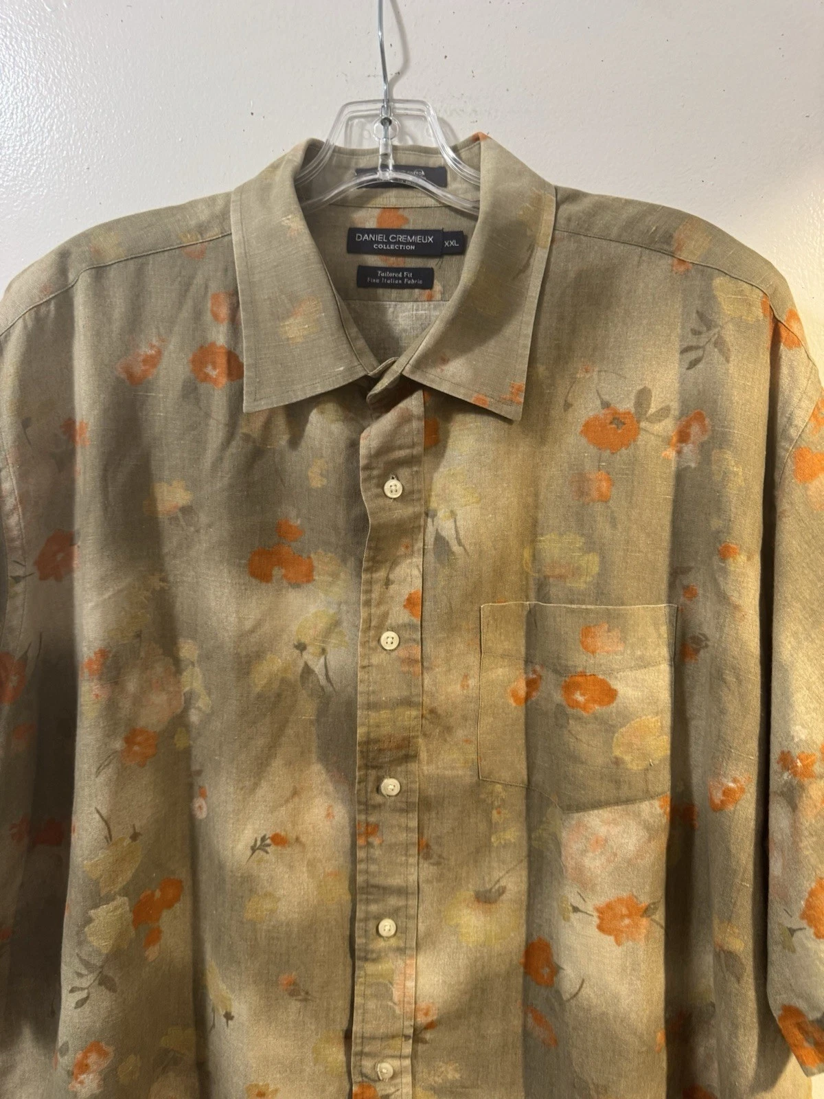 Cremieux Mens Shirt XXL GreenMulticolor coastal button up classic Italian Fabric