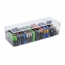 Battery Organizer,Clear Battery Storage Box with lid,8 Slot Battery Storage C...