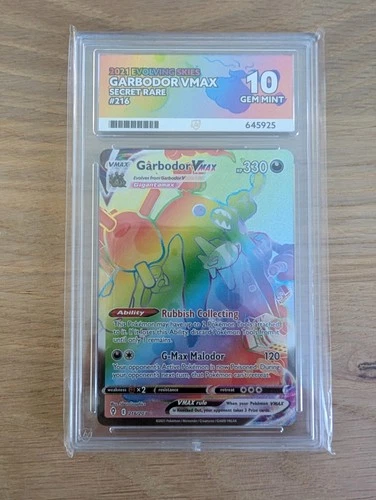 Garbodor VMAX Secret Rare (#216) Evolving Skies Pokémon Card - Ace 10 GEM MINT