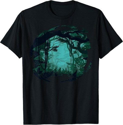 Nature-Inspired Mountain and Jungle Graphic T-Shirt for Outdoor Lovers