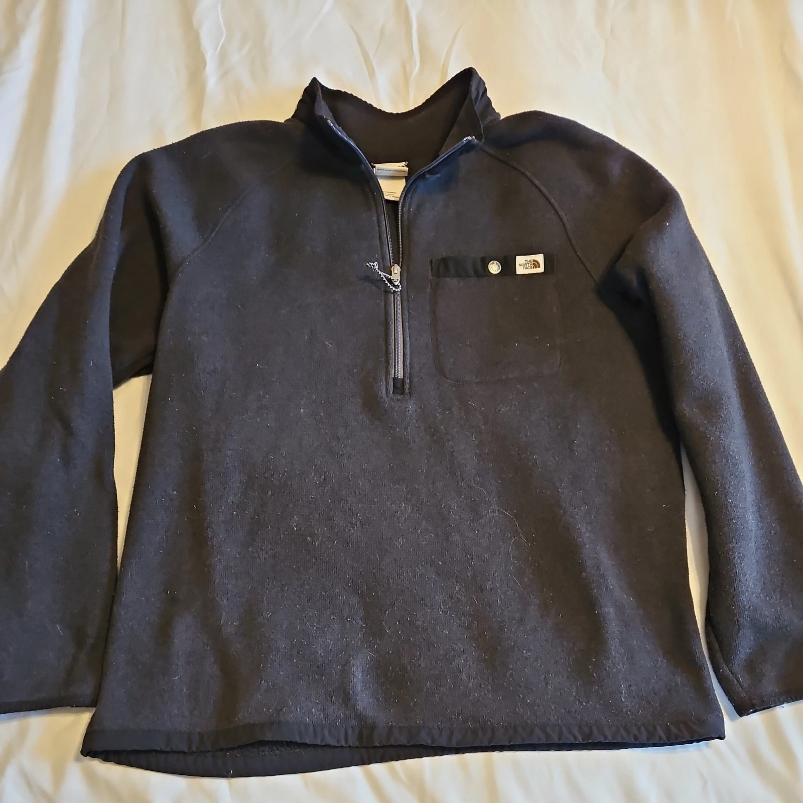 North Face Men’s Black Sherpa Lined Fleece 1/2 Zip Jacket Mens Size Large