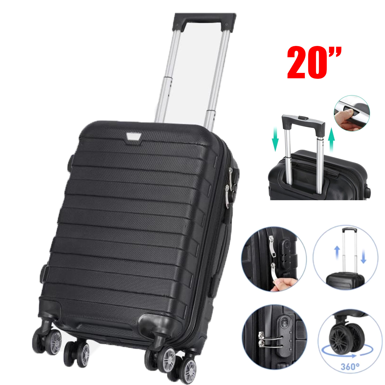 Hardshell Suitcase Set TSA-approved 20 Inch Work Travel  &nbsp;A